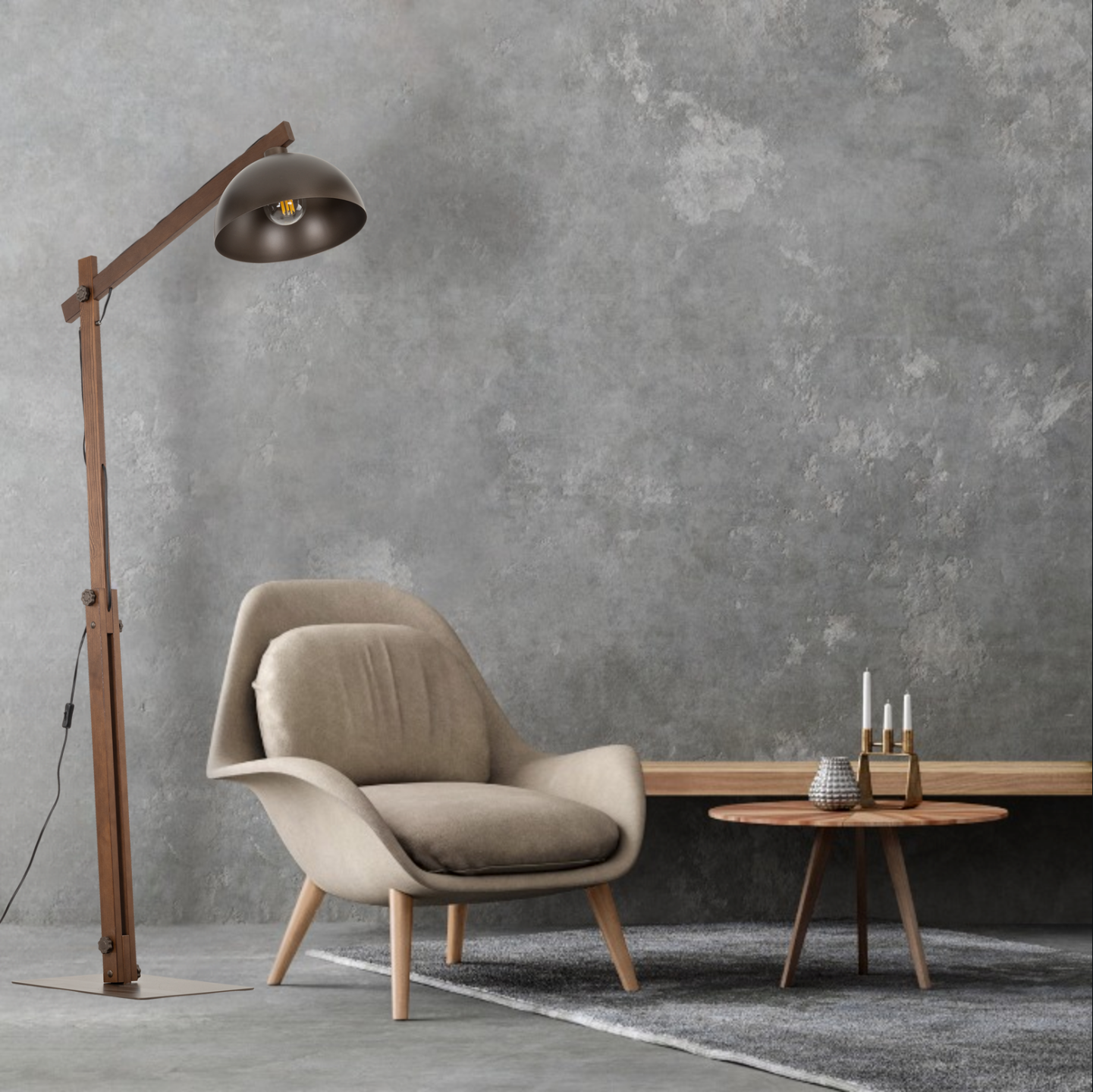 Lampadaire scandinave marron OSLO