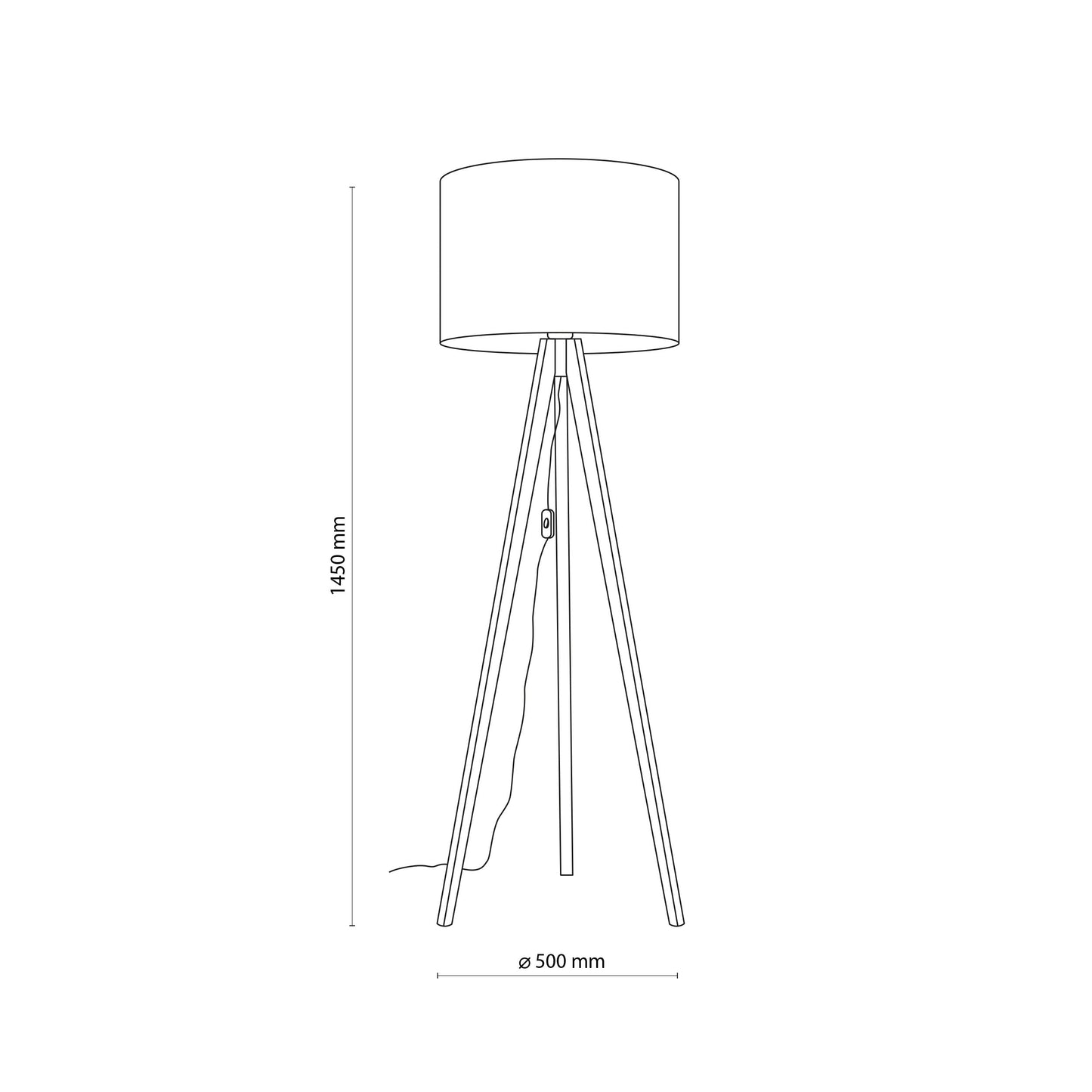 Grand lampadaire moderne du milieu du siècle en noyer brun