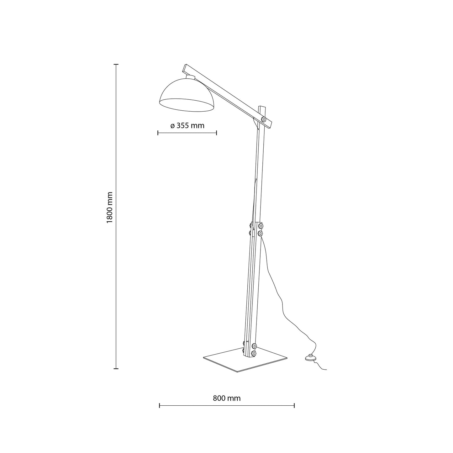 Lampadaire scandinave marron OSLO