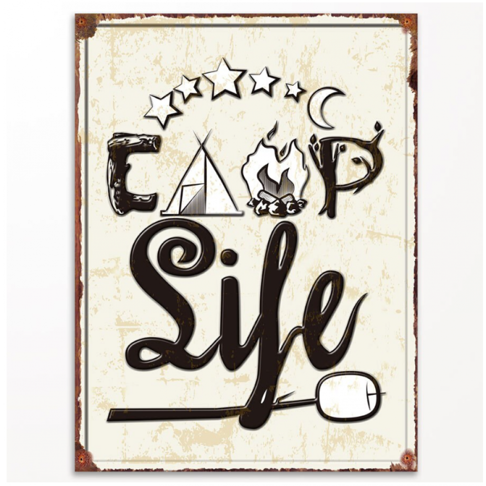 Affiche Métal Camp Life Style Rétro