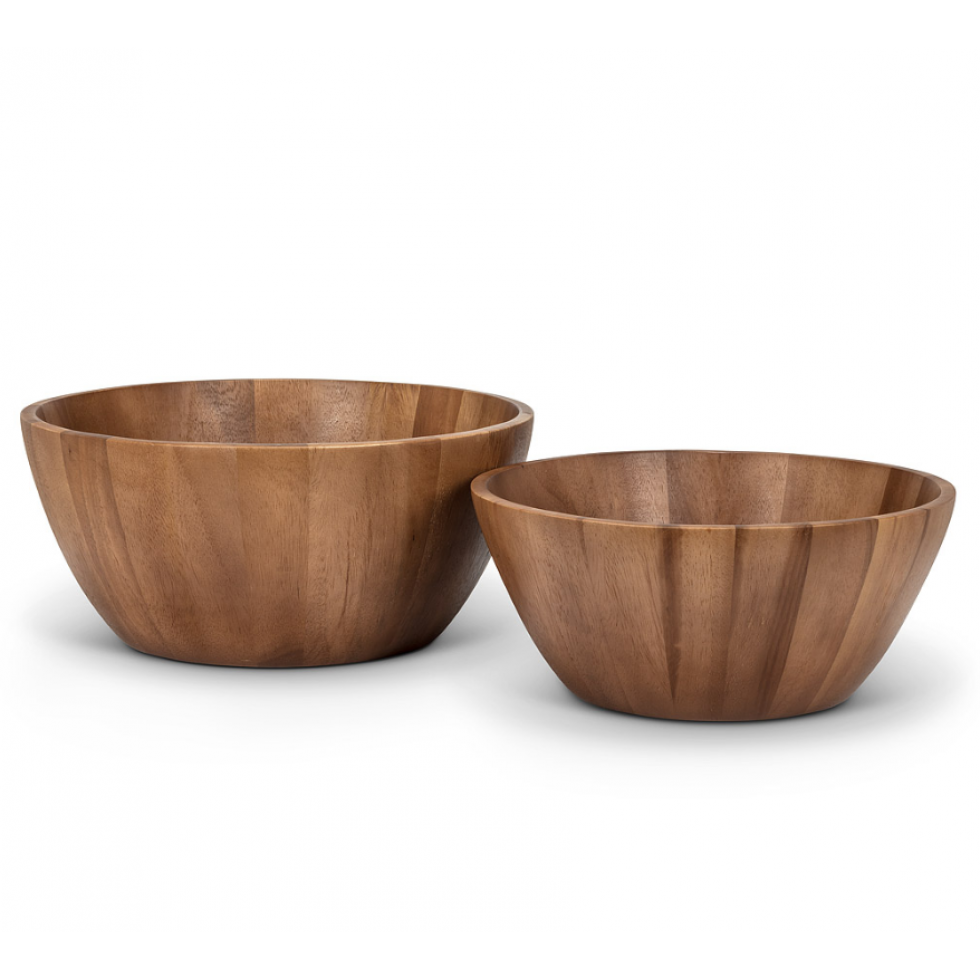 Acacia Wood Bowl – Two Sizes for Salad or Serving