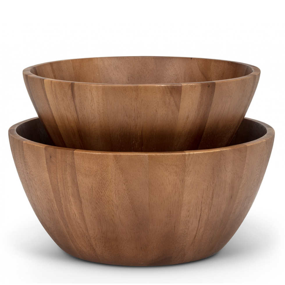 Acacia Wood Bowl – Two Sizes for Salad or Serving