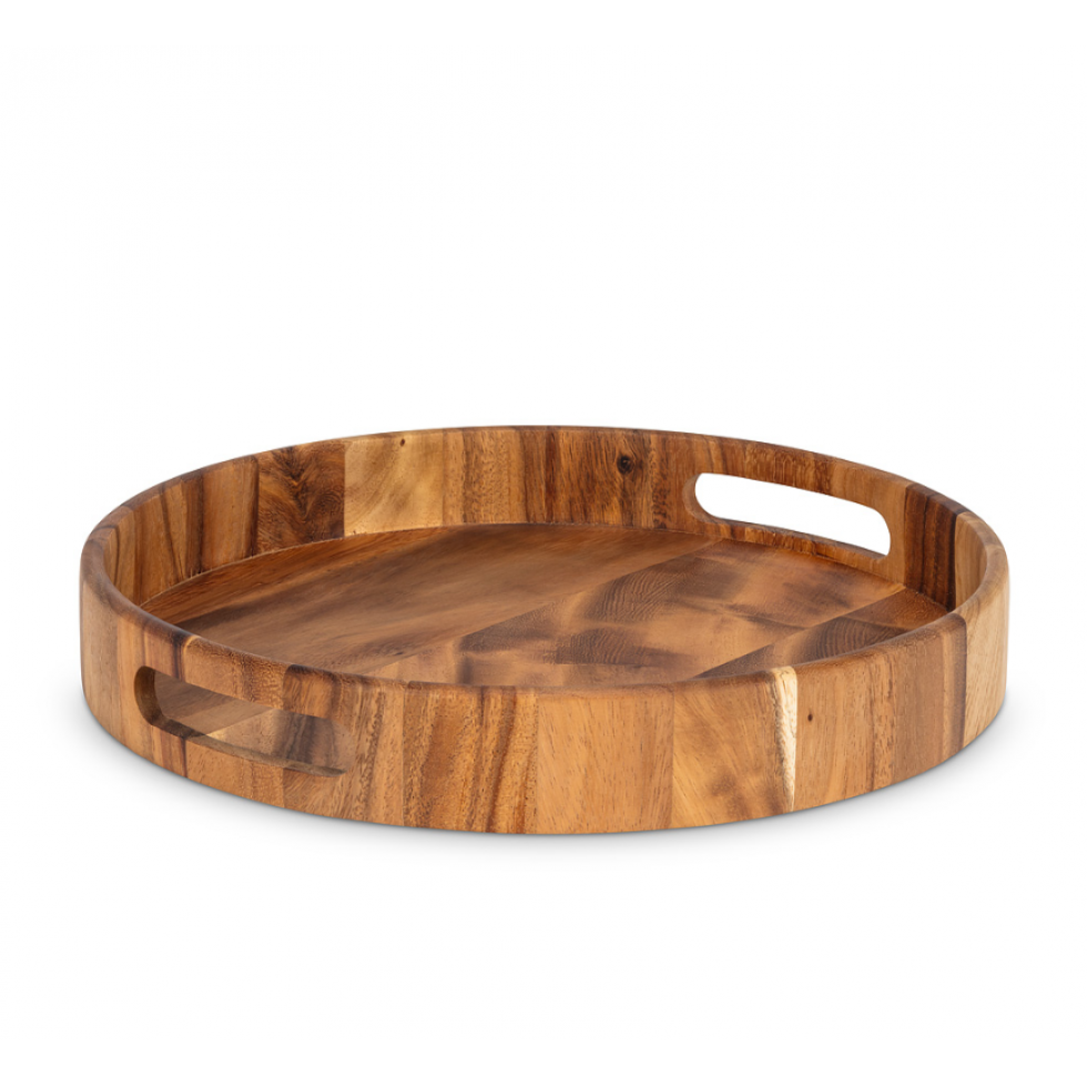 Round Acacia Tray – Elegant and Natural Serving Tray