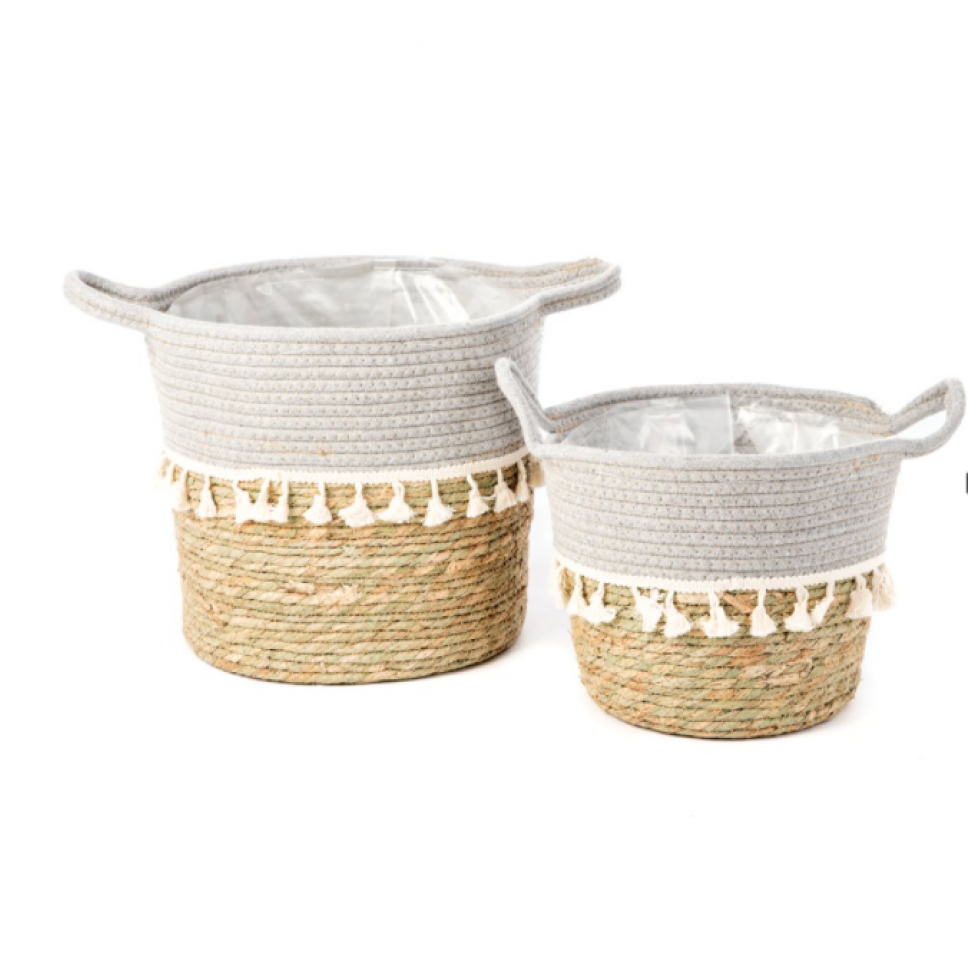 Bollywood Rope and Jute Basket Set (2 sizes)