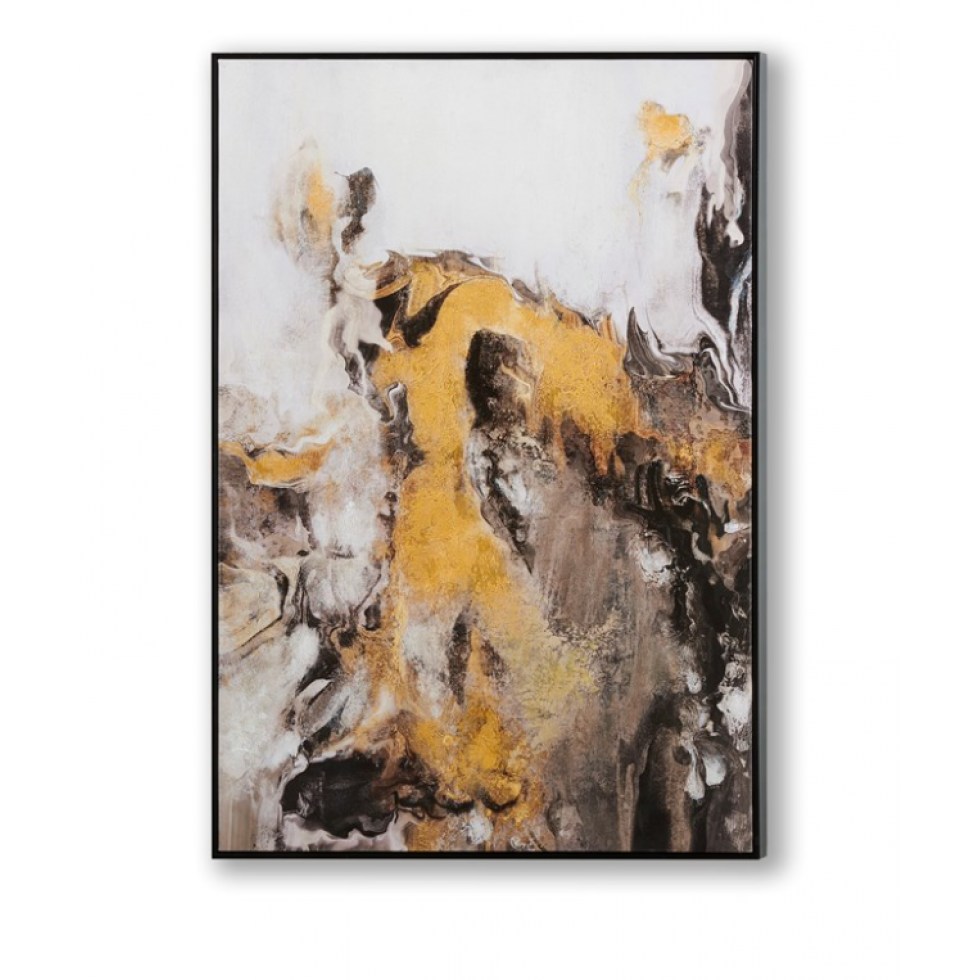 Cadre Abstrait Gold Doré et Texturé