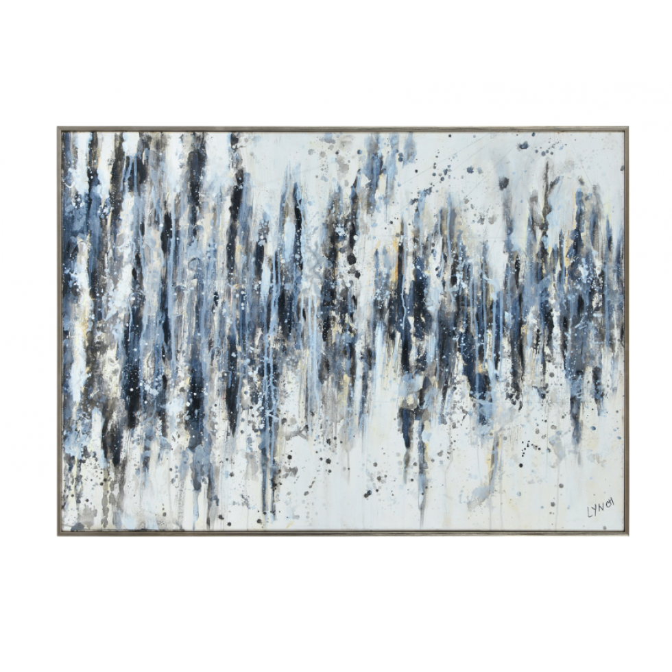 Cadre Abstrait – Vibration Graphique en Bleu et Noir