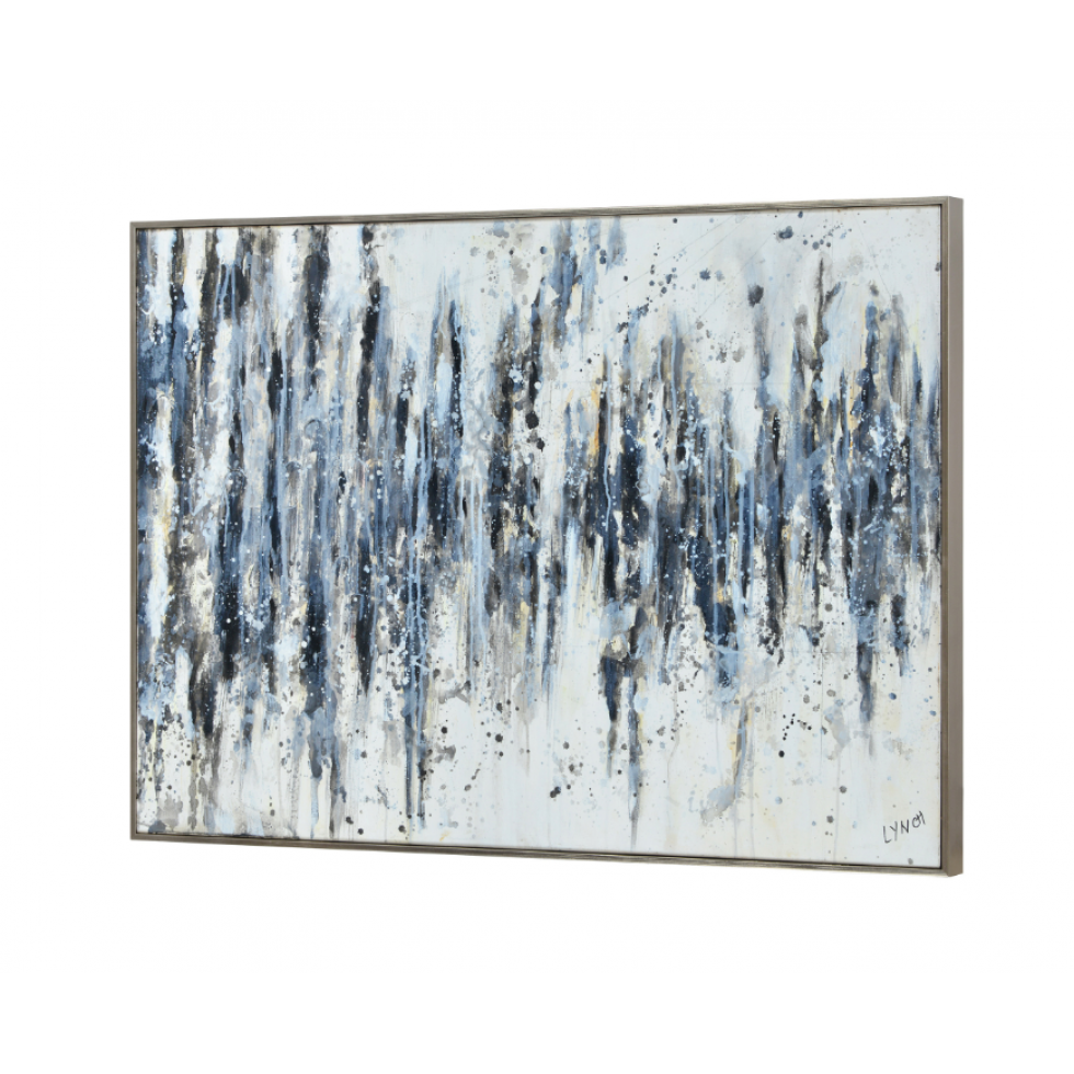 Cadre Abstrait – Vibration Graphique en Bleu et Noir