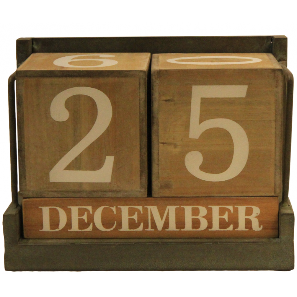 Calendrier perpétuel en bois – Style rétro-chic