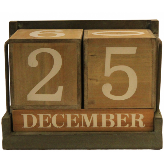 Calendrier perpétuel en bois – Style rétro-chic