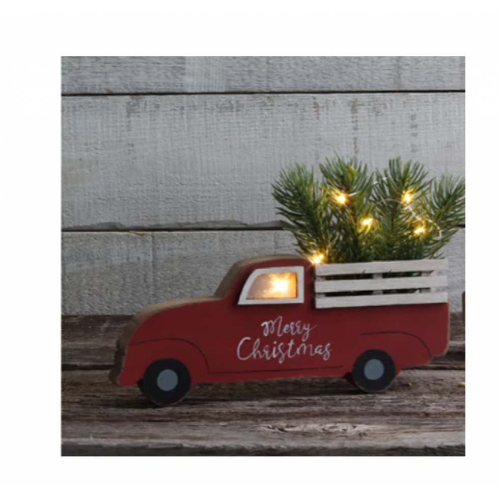 Camion Noël Vintage Lumineux – Déco LED Festive