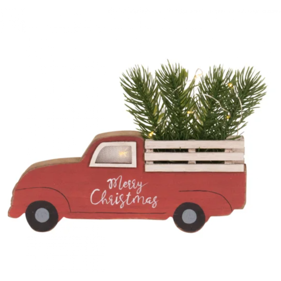 Camion Noël Vintage Lumineux – Déco LED Festive
