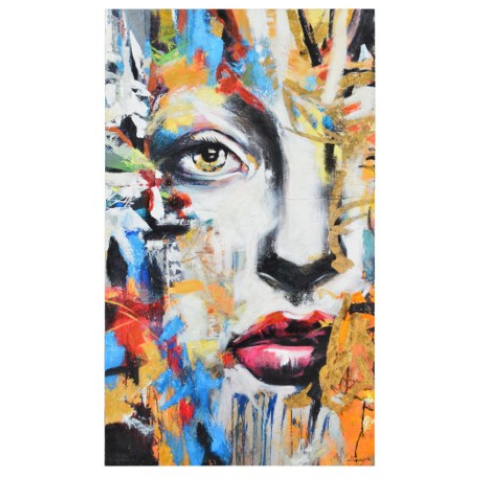 Cadre Ara – Portrait Abstrait Coloré et Expressif