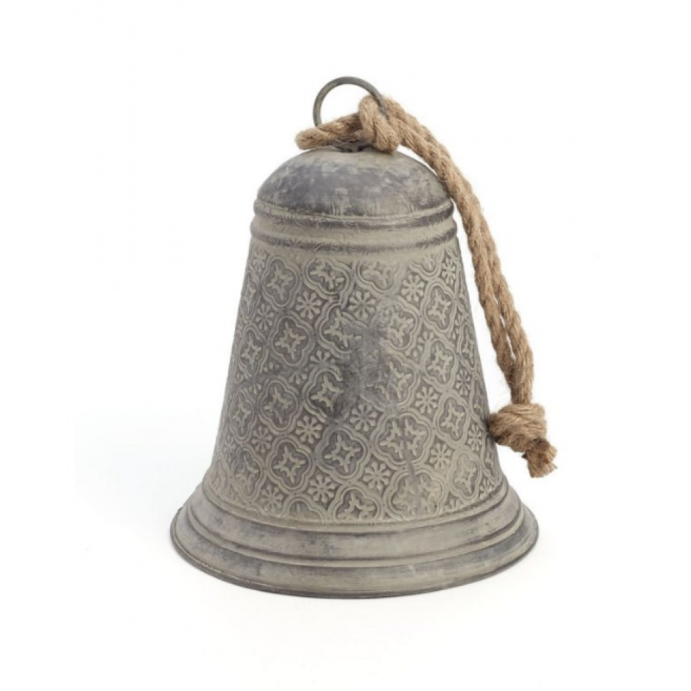 Cloche décorative en métal vieilli – Charme rustique