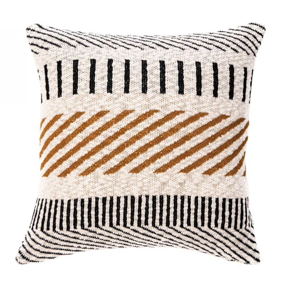 Yellow & Black Patterned Cushion – Brunelli