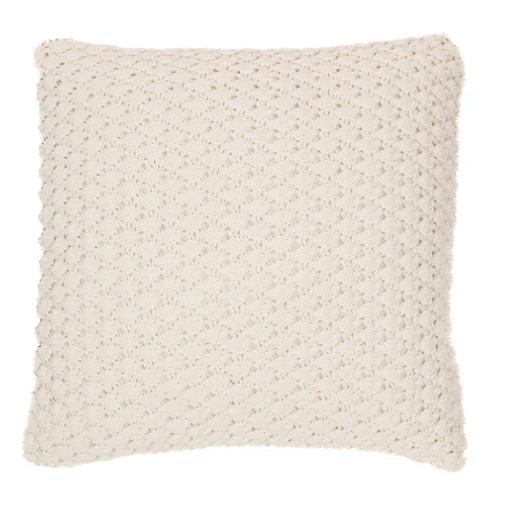 Coussin chenille tressée ivoire Basket