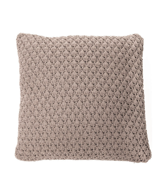 Coussin en chenille tressée brun Basket