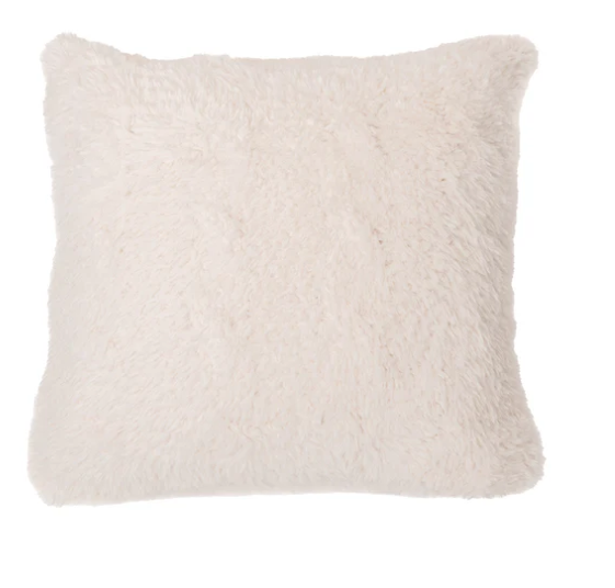 Coussin crème en fausse fourrure Beverly