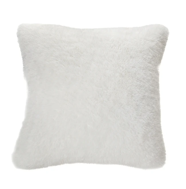 Coussin fausse fourrure blanche Doudou