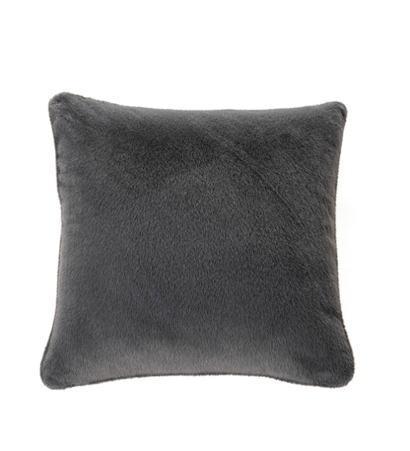Coussin fausse fourrure charcoal Polux