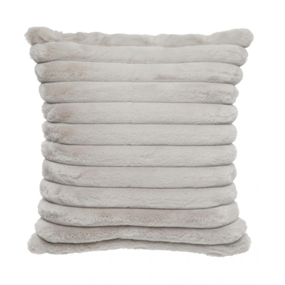 Raya Beige Faux Fur Cushion