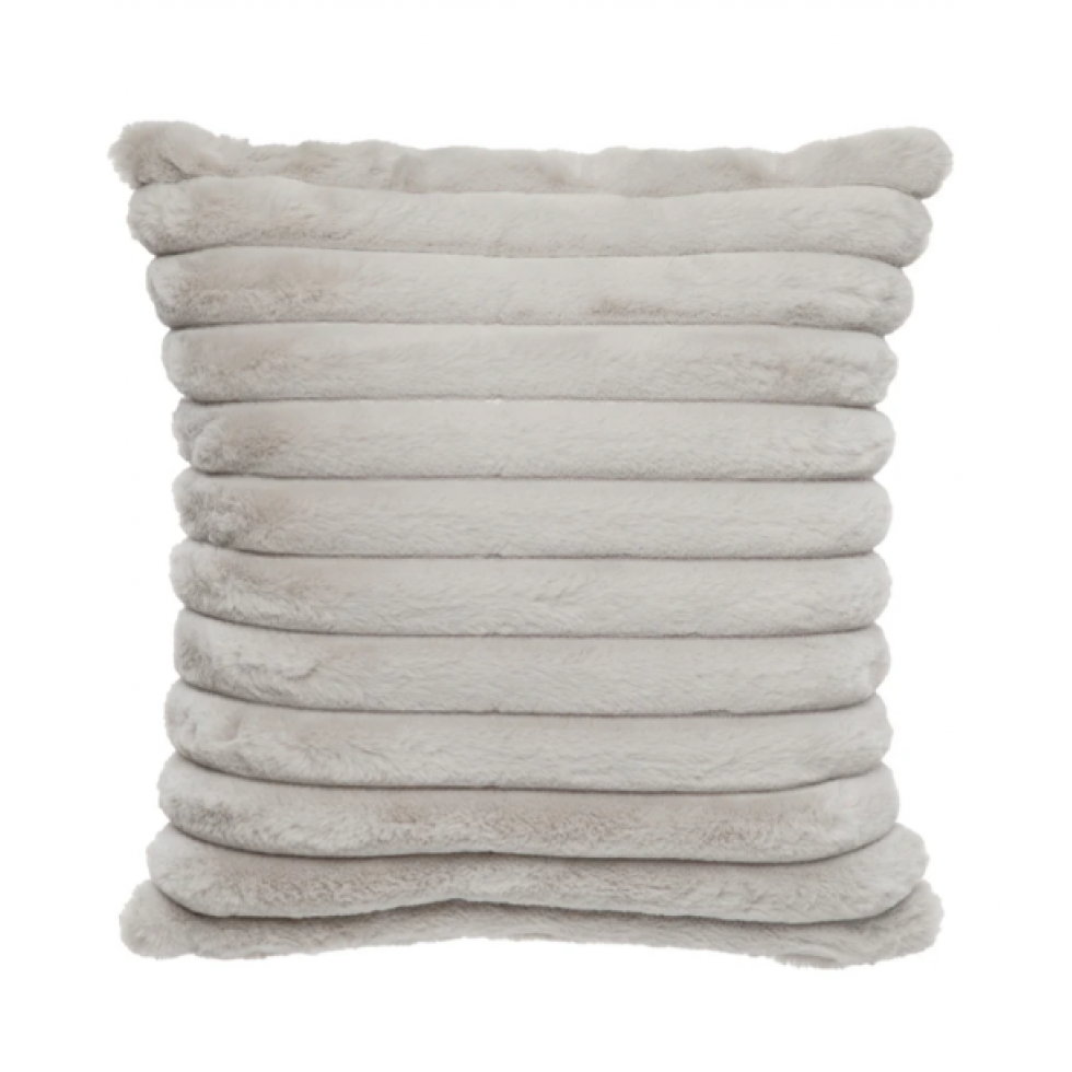 Raya Grey Faux Fur Cushion