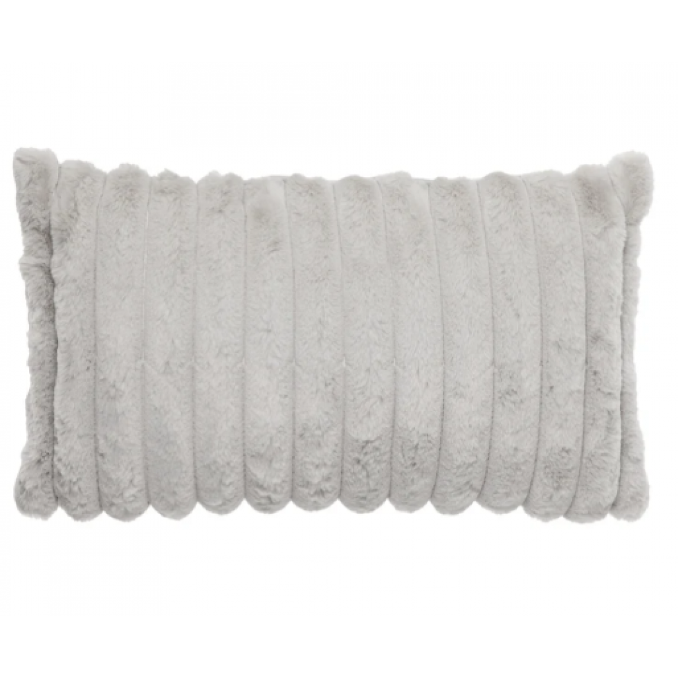 Raya Grey Faux Fur Cushion