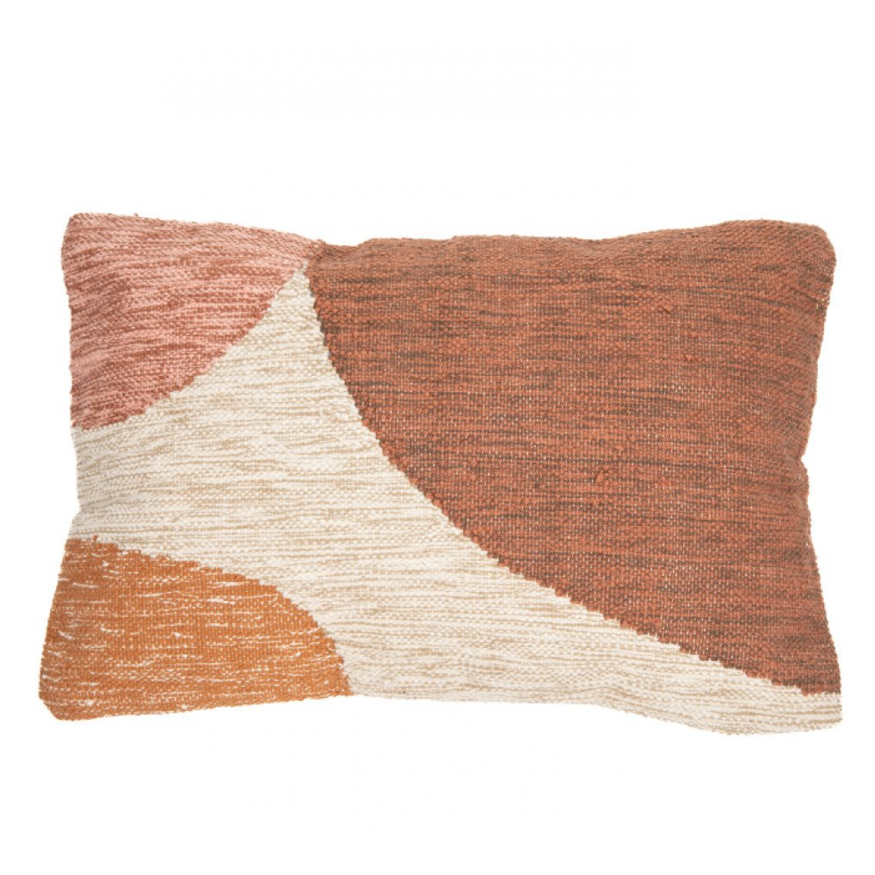 Bello Rectangular Cushion – Terracotta and Cream Tones
