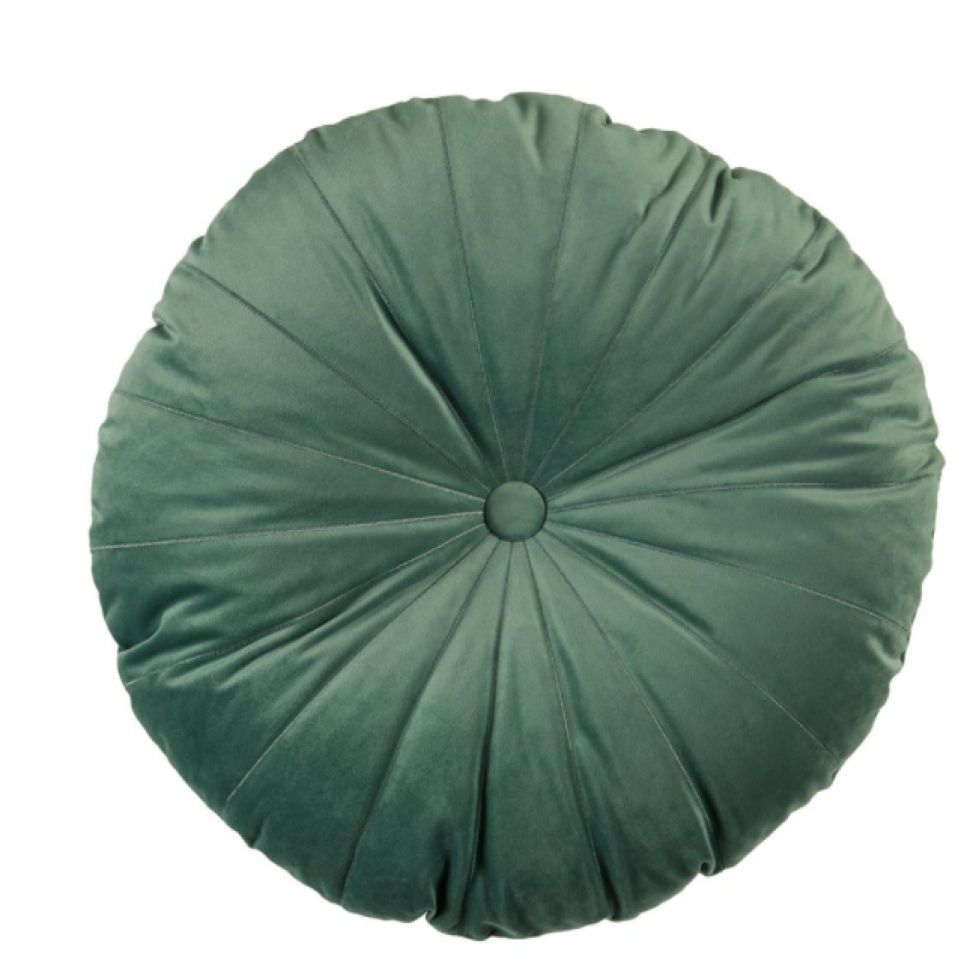 Coussin Rond en Velours Vert Mandarin – Élégance Naturelle