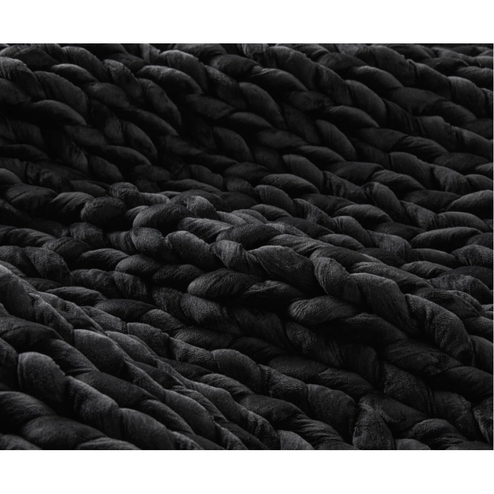 Couverture Lestée En Tricot Noir