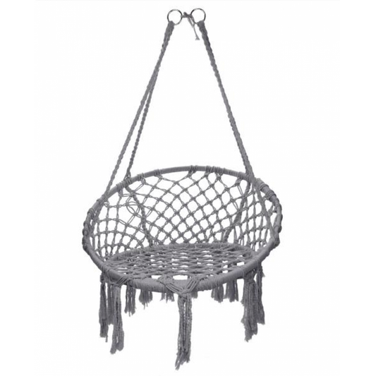 Fauteuil Suspendu Bohème Gris Macramé