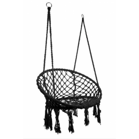 Fauteuil Suspendu Bohème Noir Macramé