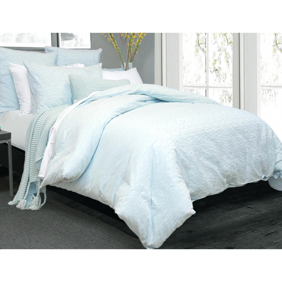 Carlyle Pale Blue Duvet Cover Elegant Textured Pattern