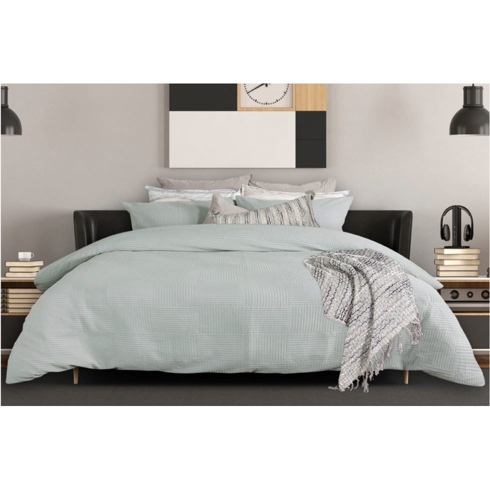 Gaven Sage Green Textured Duvet Cover