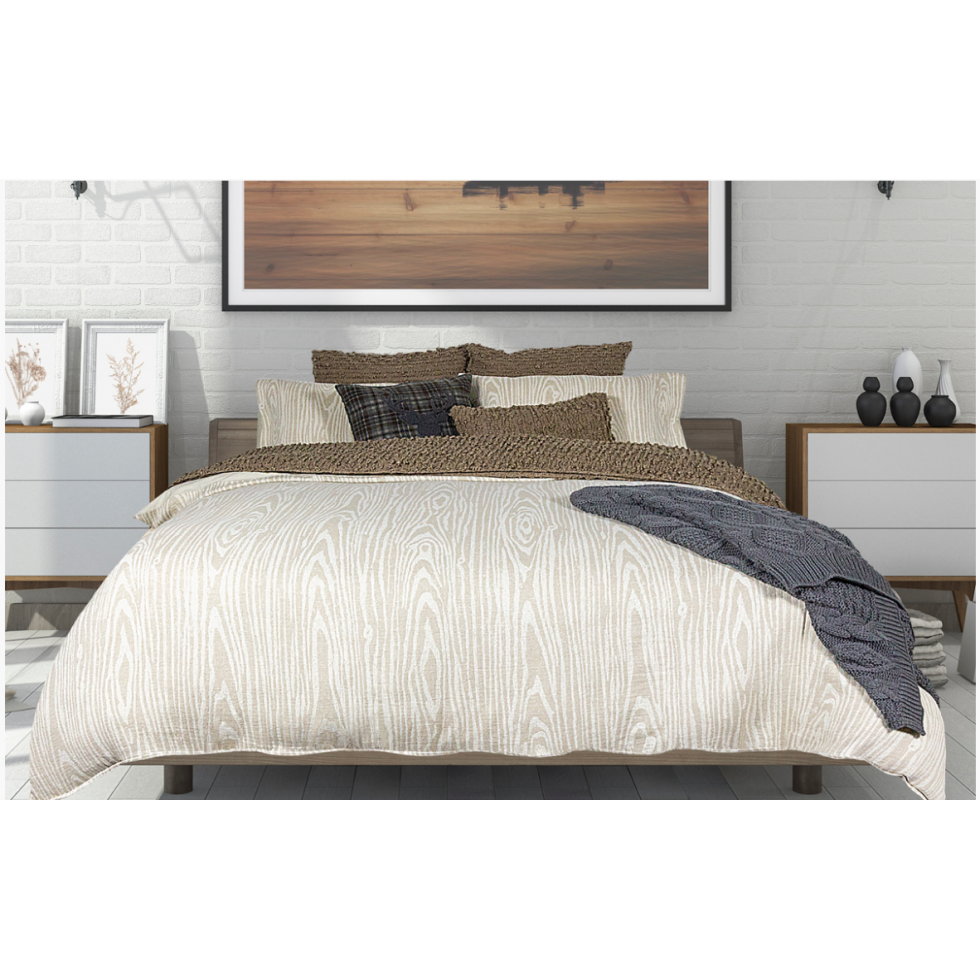 Ryton Natural Wood Effect Duvet Cover