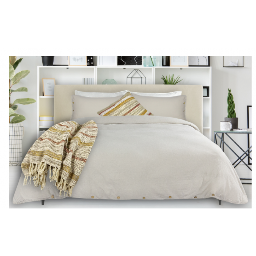 Coxen Taupe Duvet Cover – Casual Elegance