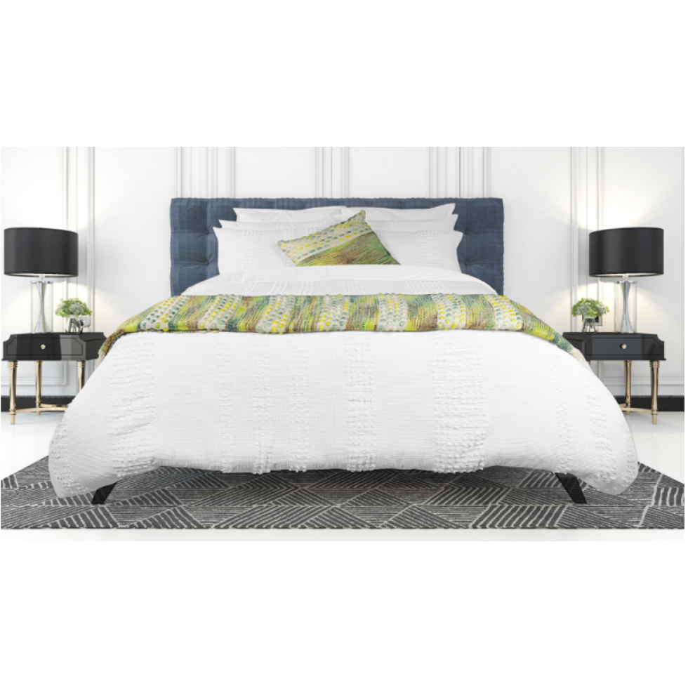Farron White Textured Elegant Duvet Cover