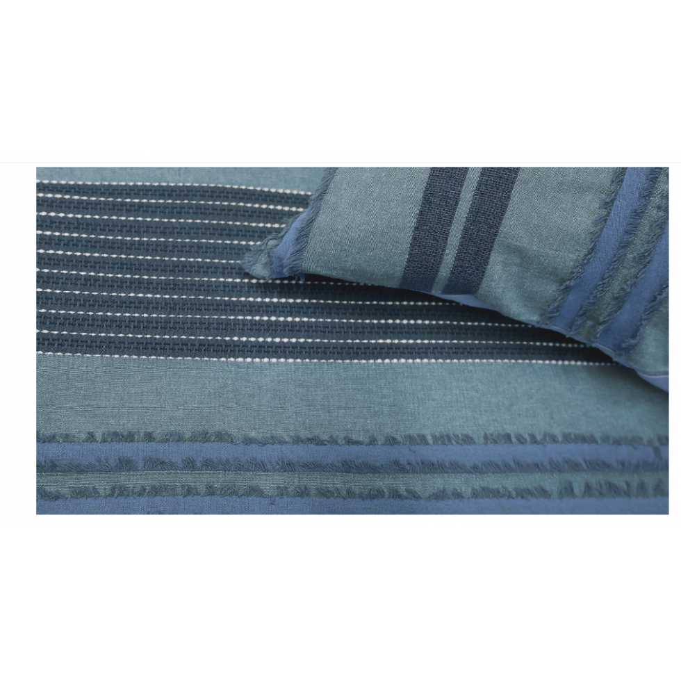 Hebden Blue Textured Duvet Cover