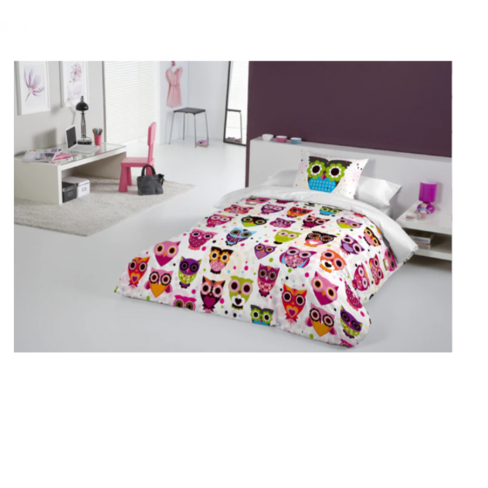 Colorful Children's Owl Duvet Cover