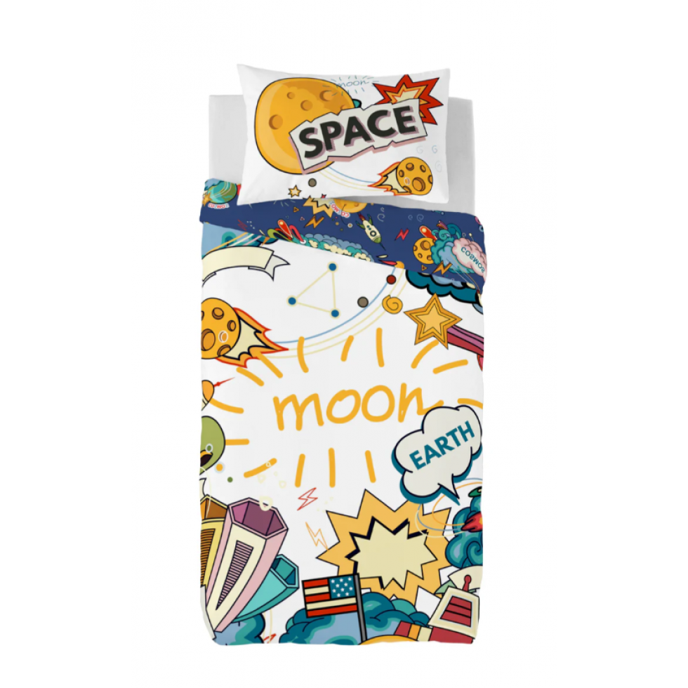 Moon Space Reversible Children's Duvet Cover