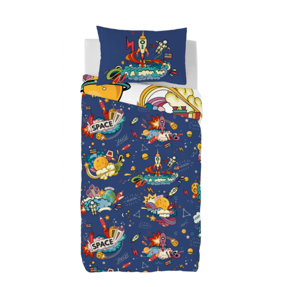 Moon Space Reversible Children's Duvet Cover