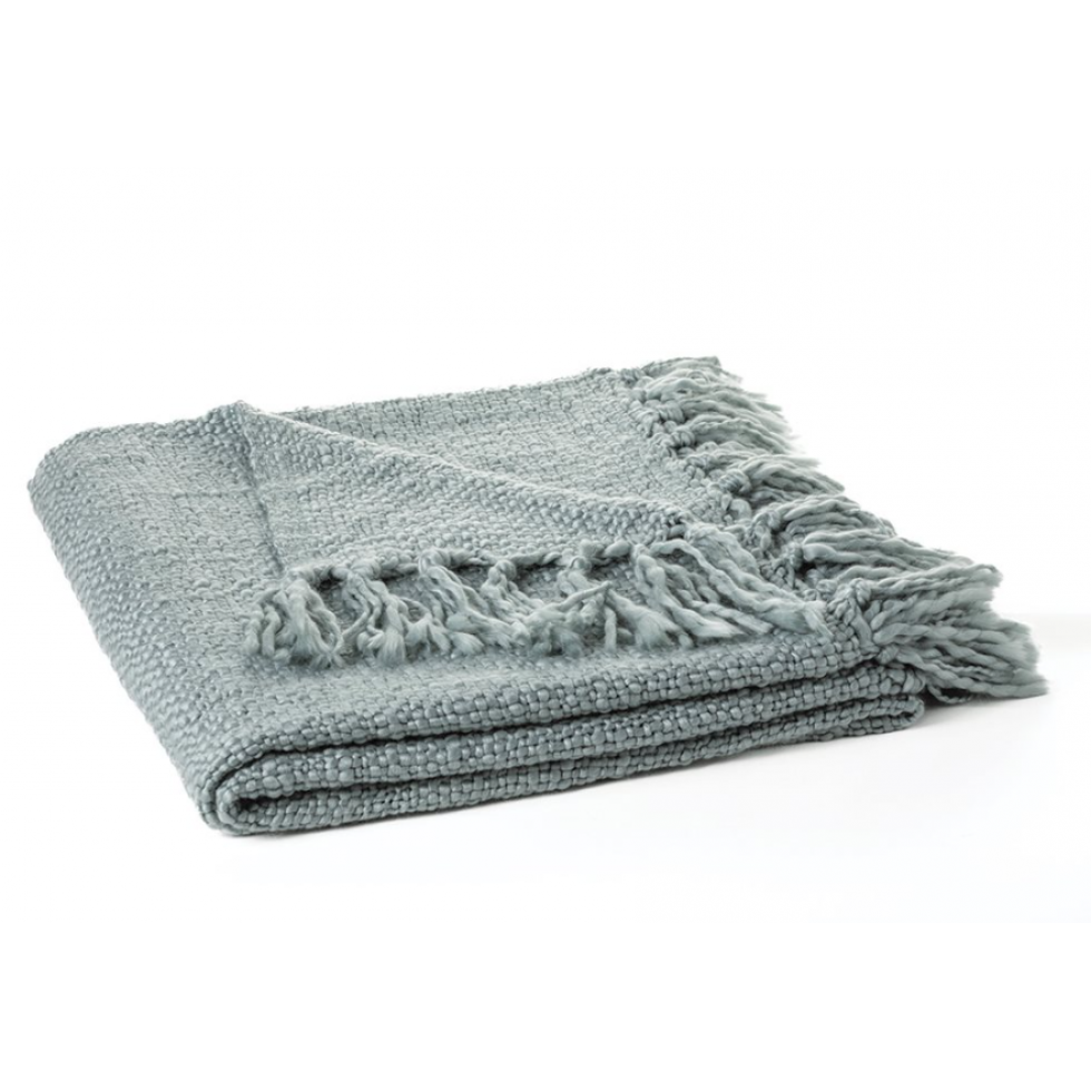 Jeté en Tricot Bleu Océan – Fraîcheur & Douceur