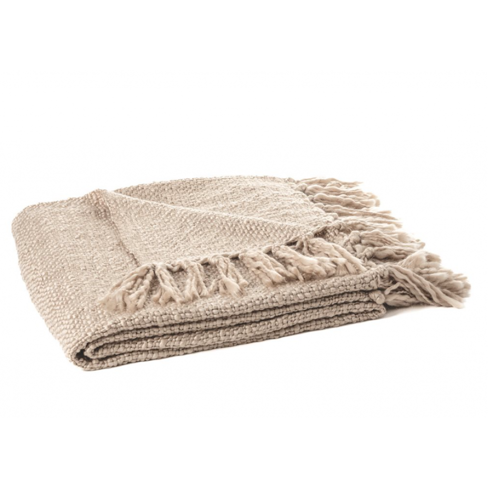Jeté en tricot naturel - Doux et chaleureux