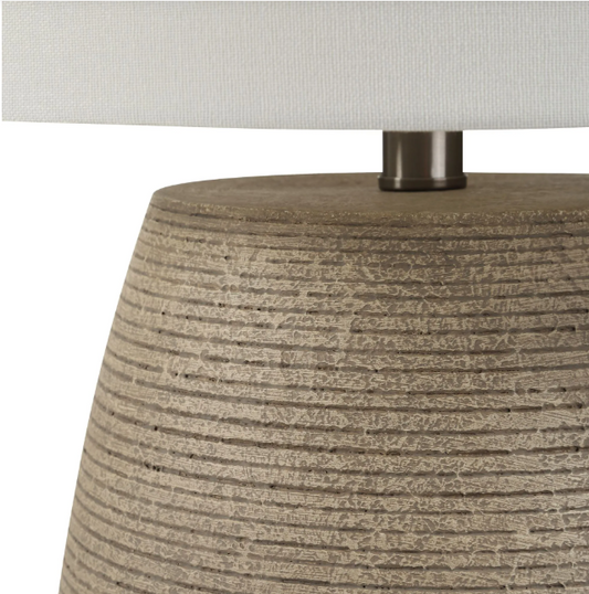 Lampe de table en fausse pierre nervurée