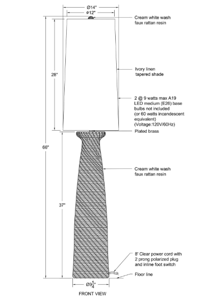 Lampe sur pied Nathalie