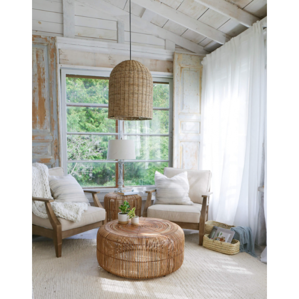Rattan Pendant Light - Elegant Natural Dome