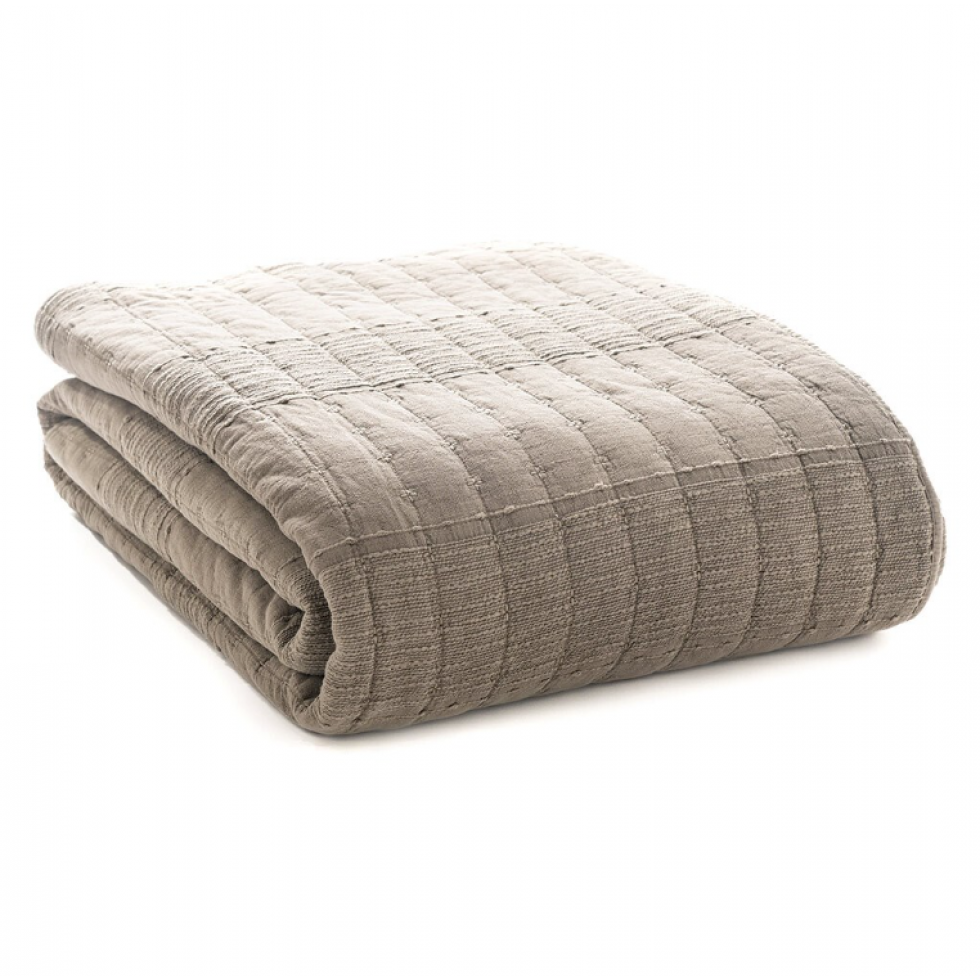 Matelassé Uni Taupe Moss