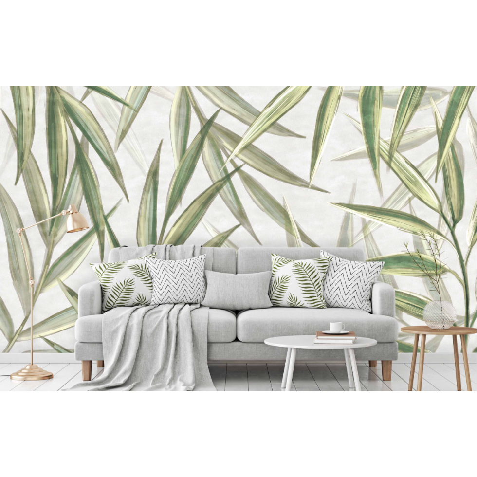 Green Artistic Foliage Mural