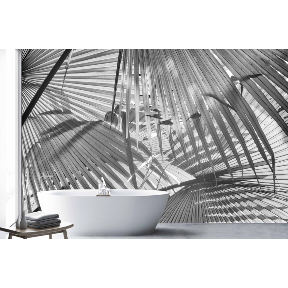 Tropical Palm Leaves Mural