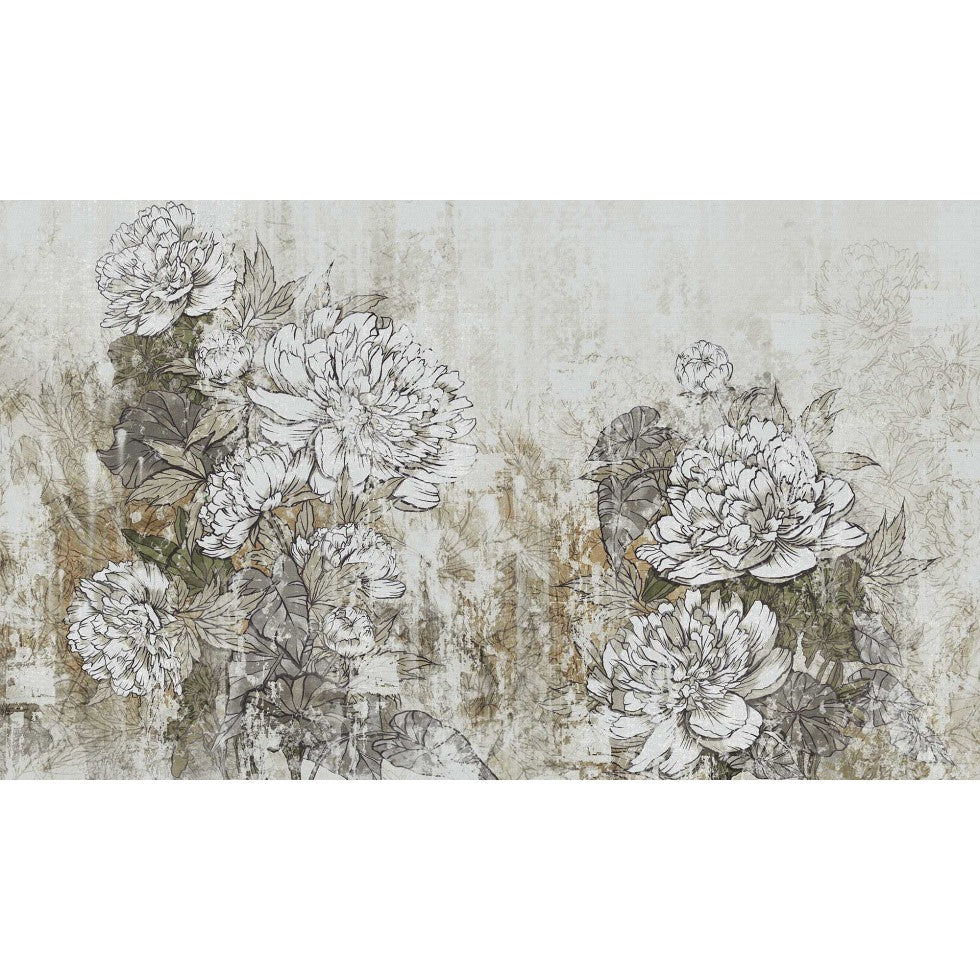 Vintage Flower Wall Canvas Texture