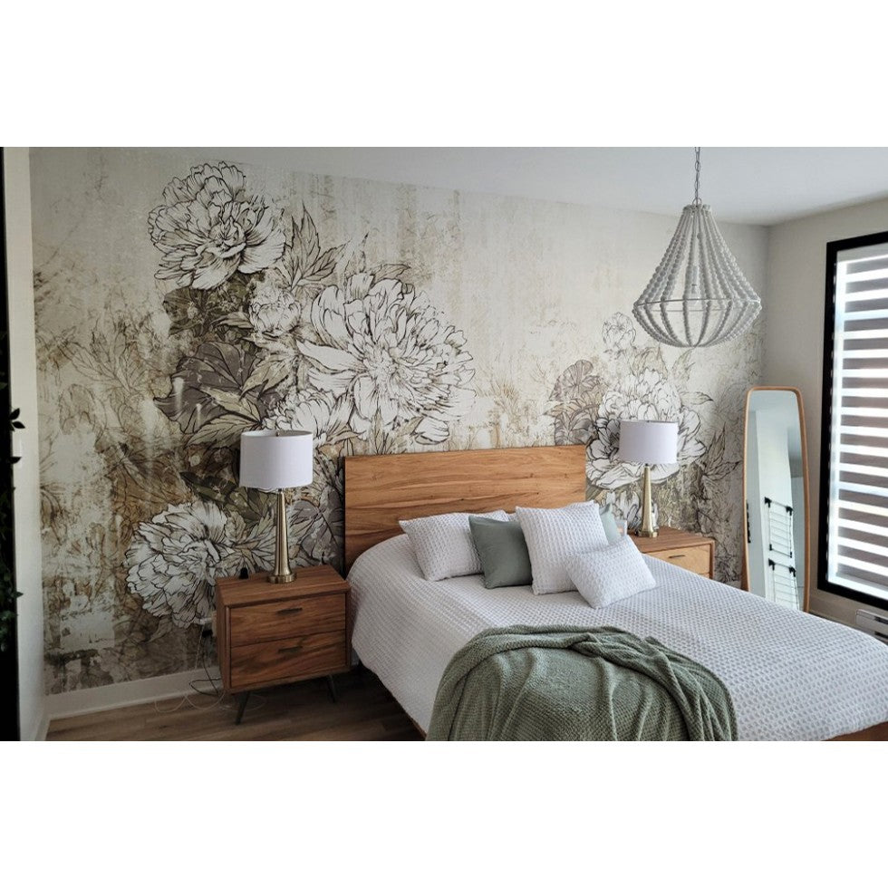 Vintage Flower Wall Canvas Texture